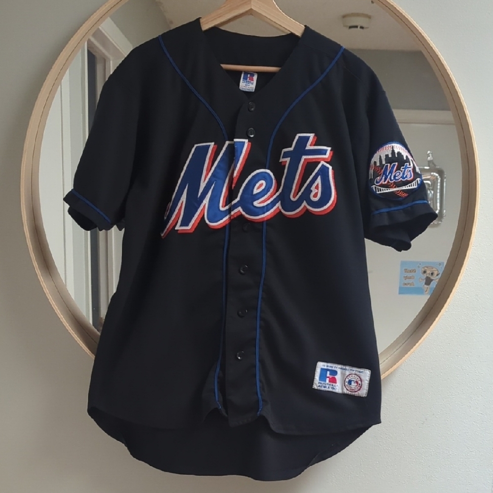 VTG New York Mets Black Russell Athletic Baseball Jersey – Size M
